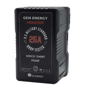 G-B100-390W-26A-Gen Energy-batteries-v mount-D tap-USB-power-video-chargers